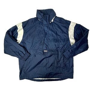 Vintage Nike Half Zip Pullover Windbreaker Convert Hood Large Sports Classic EUC